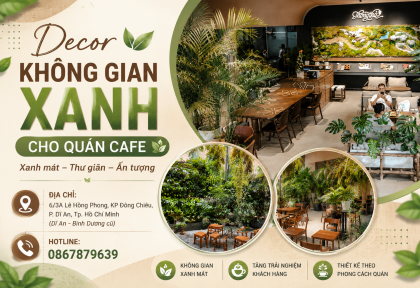 Decor không gian xanh cho quán cafe
