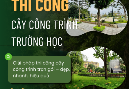 Thi công cây công trình trường học