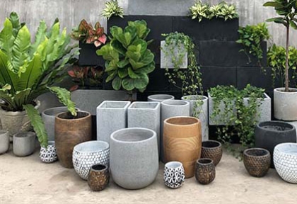  Xu hướng chậu xi măng đá mài trong thiết kế cảnh quan 2025