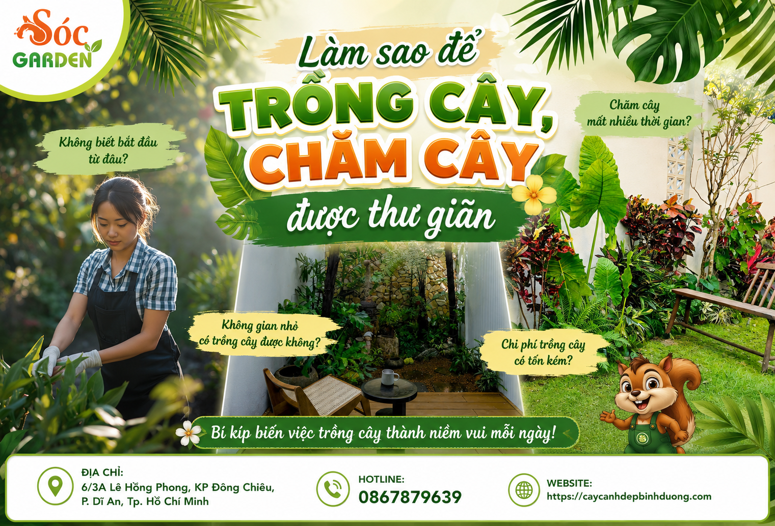 Làm sao để trồng cây, chăm cây được thư giãn