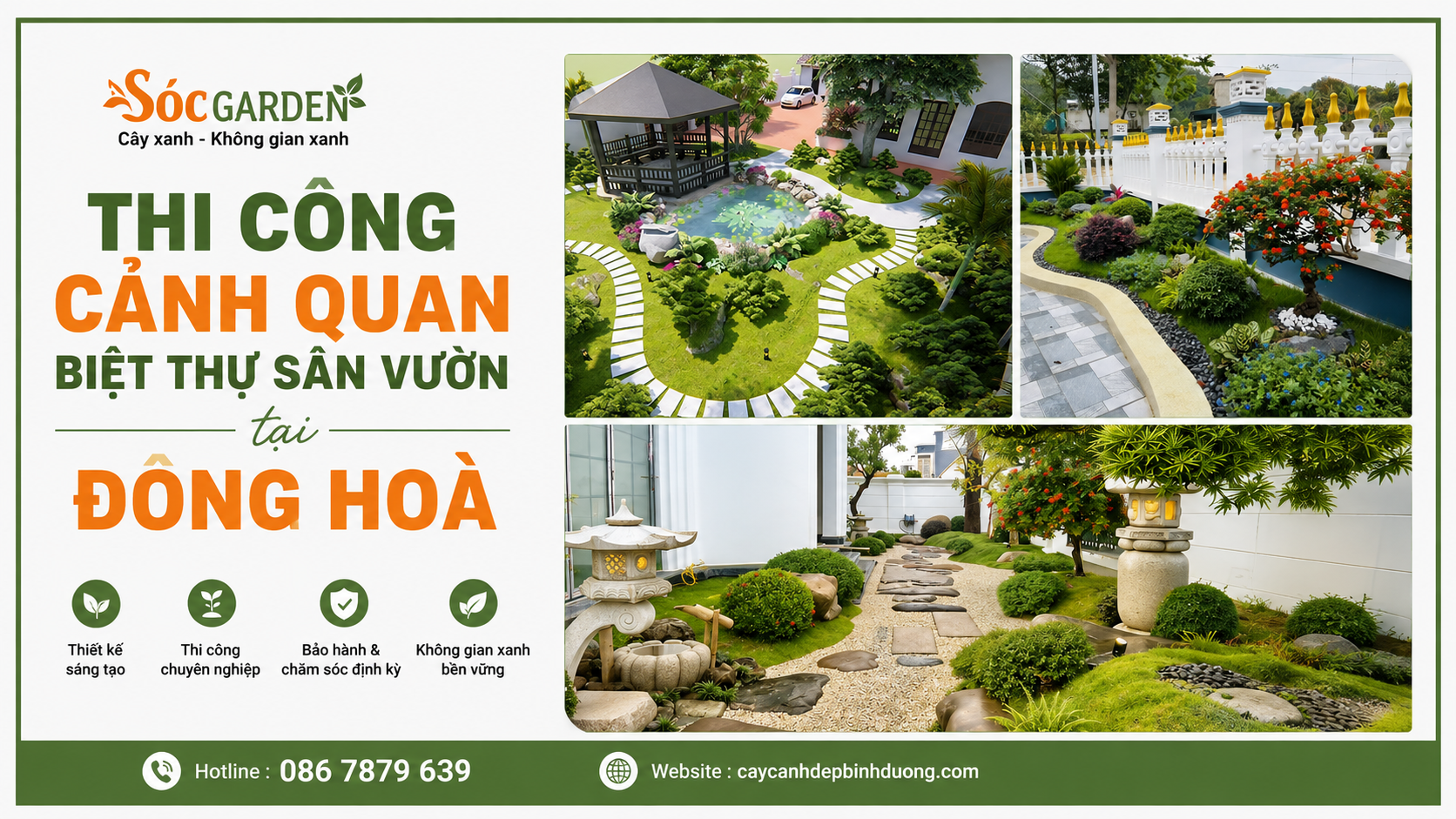 Thi công cảnh quan biệt thự sân vườn tại Đông Hòa