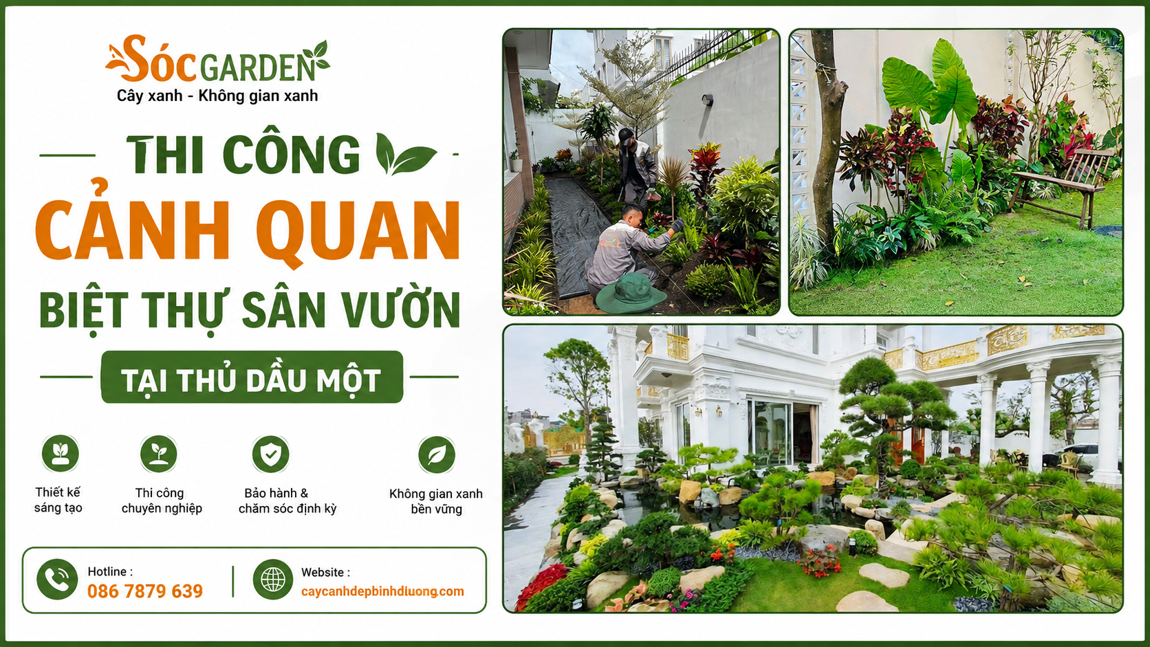 Thi công sân vườn biệt thự tại Thủ Dầu Một