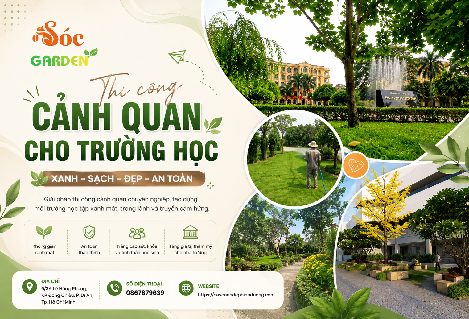 Thi công cảnh quan cho trường học 