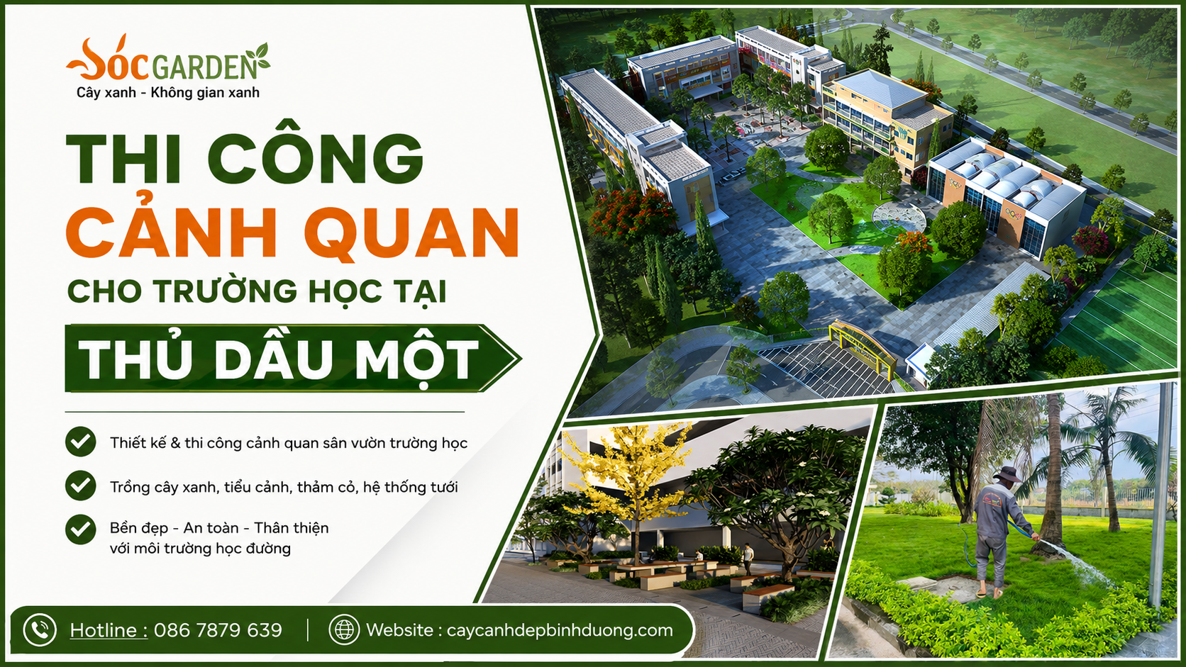 Thi công cảnh quan cho trường học tại Thủ Dầu Một