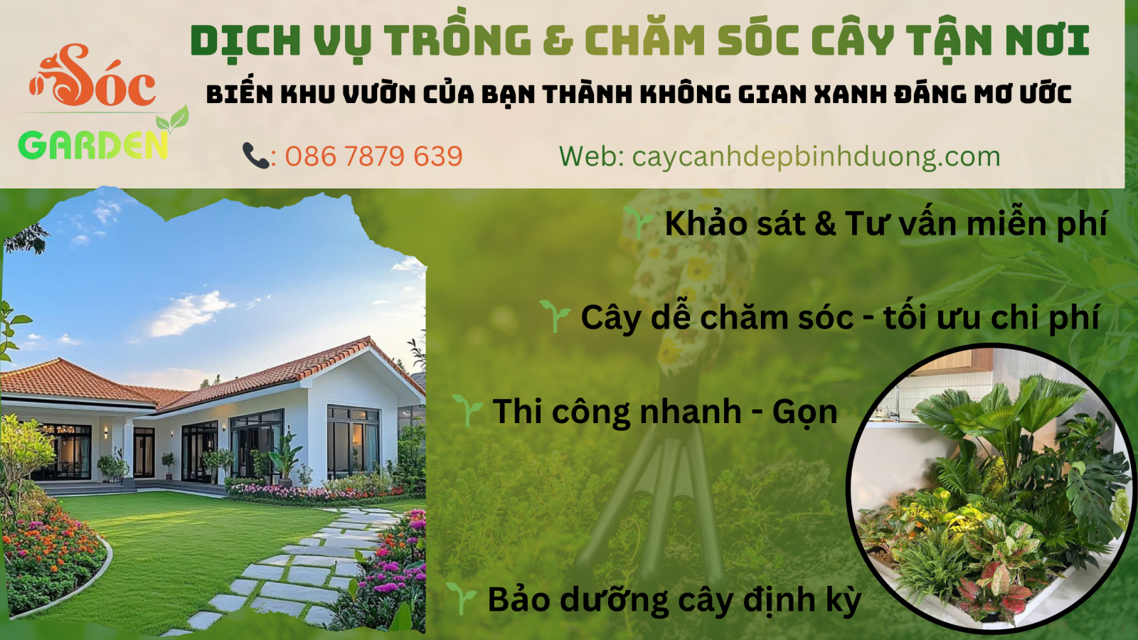 Trồng và chăm sóc cây tận nơi