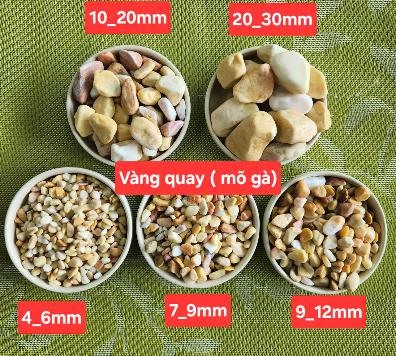 Kích Thước Và Màu Sắc Sỏi Cuội Trải Nền