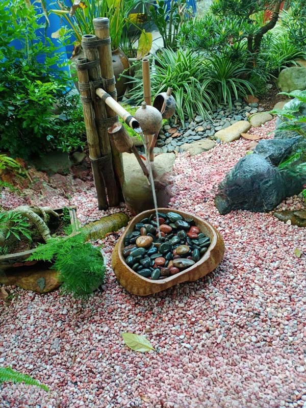 Sỏi cuội màu hồng quay nhiều kích thước