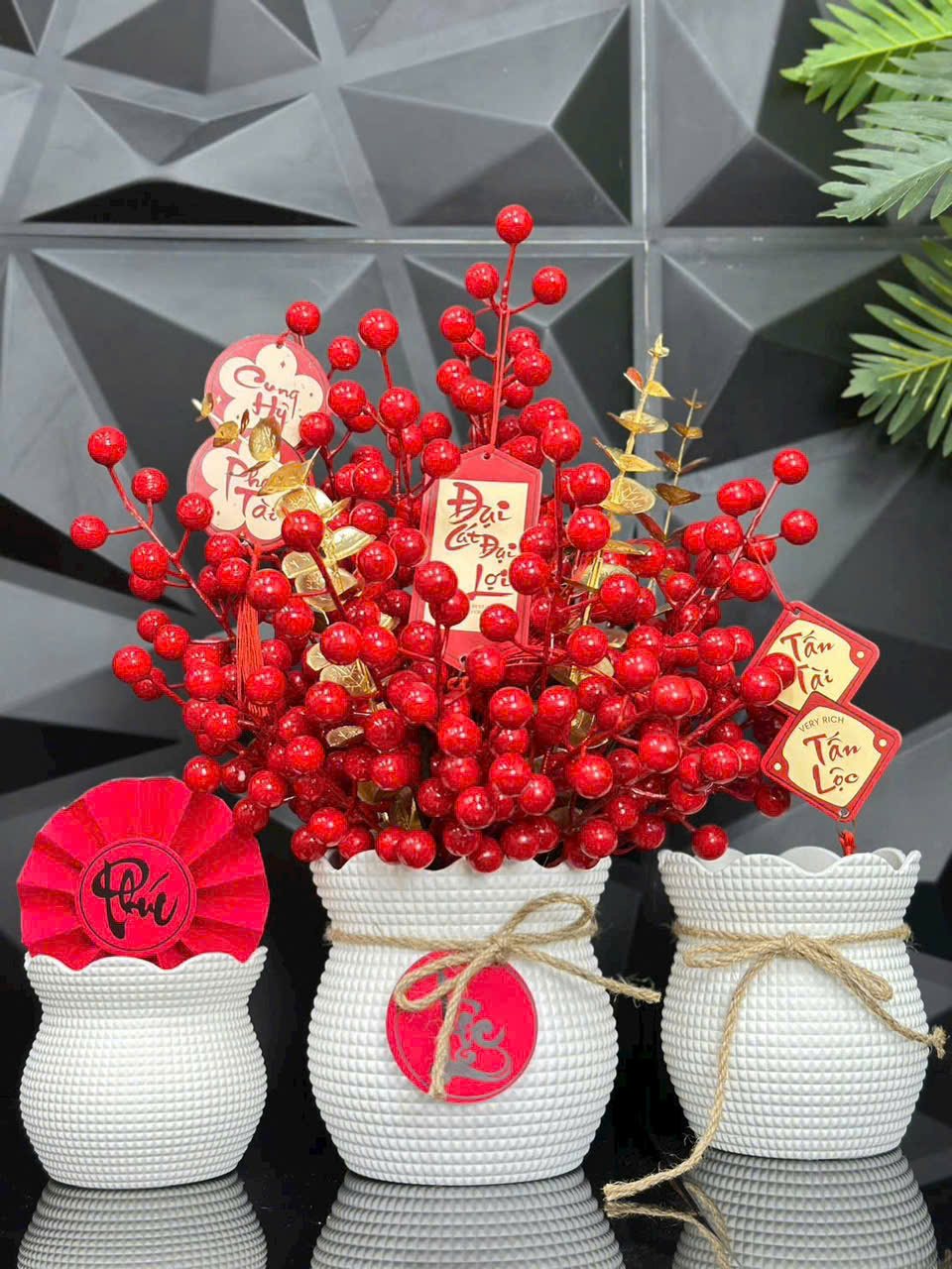 chậu túi lộc trang trí tết