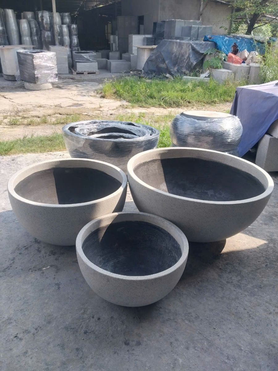 Chậu Xi Măng Đá Mài