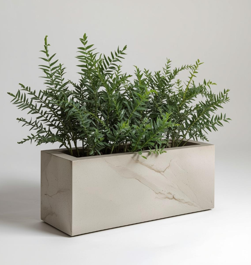 Chậu Xi Măng Đá Mài Chữ Nhật 100x40x40 Cm 