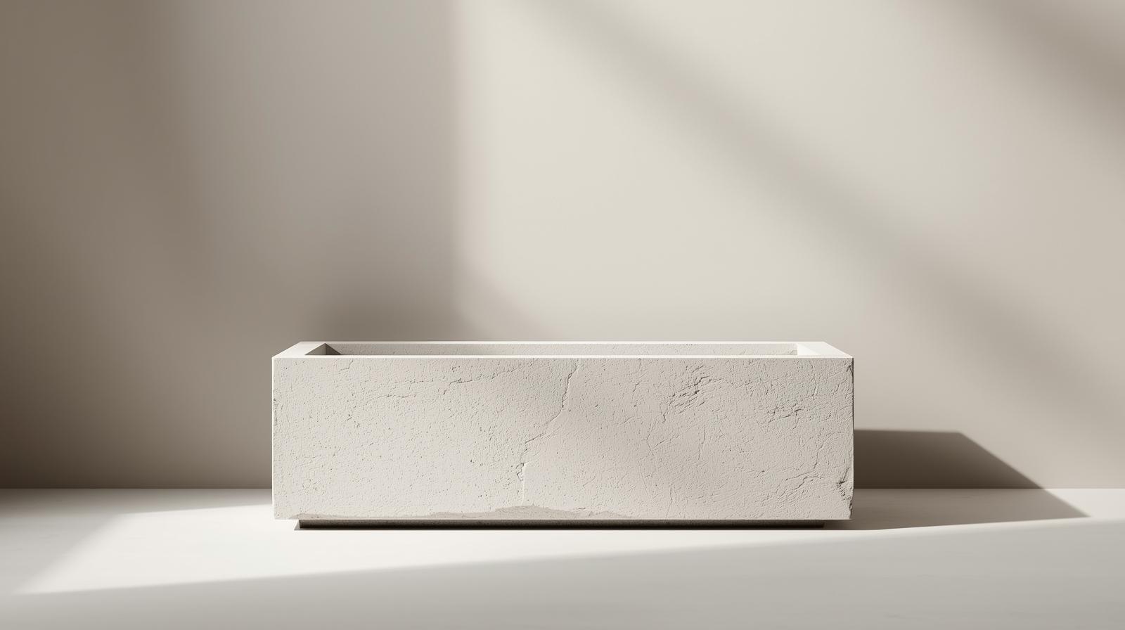 Chậu Xi Măng Đá Mài Chữ Nhật 80x30x30 Cm 