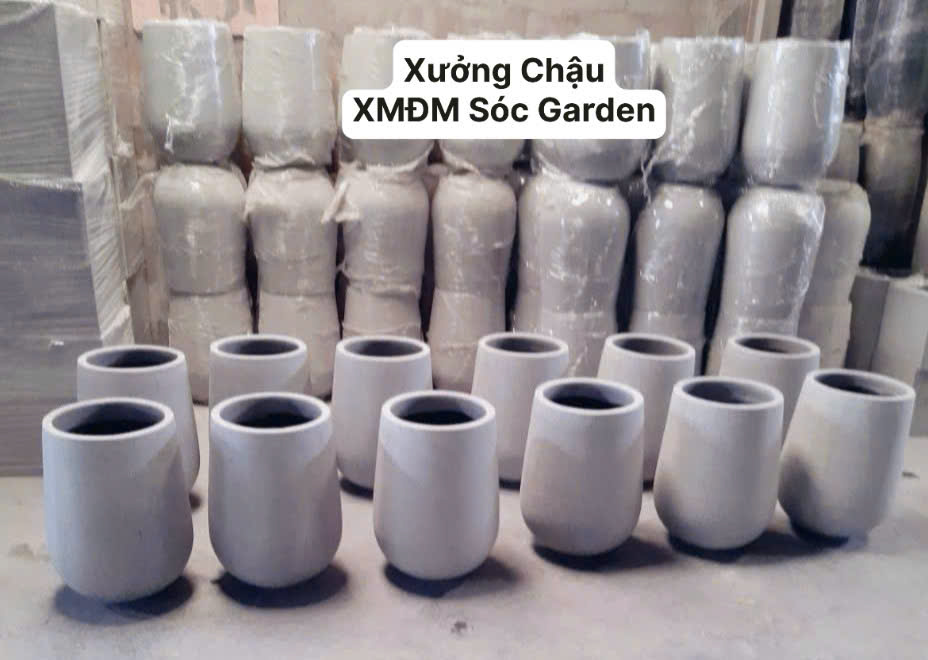 Chậu Xi Măng Đá Mài giá sỉ Sóc Garden
