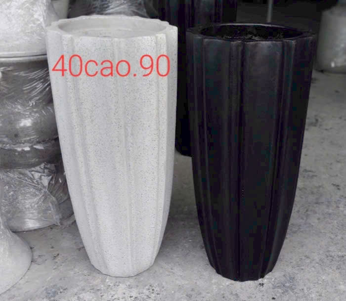 Chậu xi măng đá mài múi khế 40x90 cm