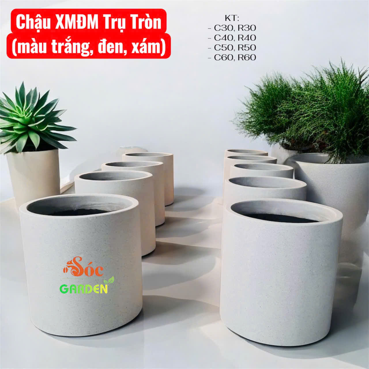 Chậu xi măng đá mài