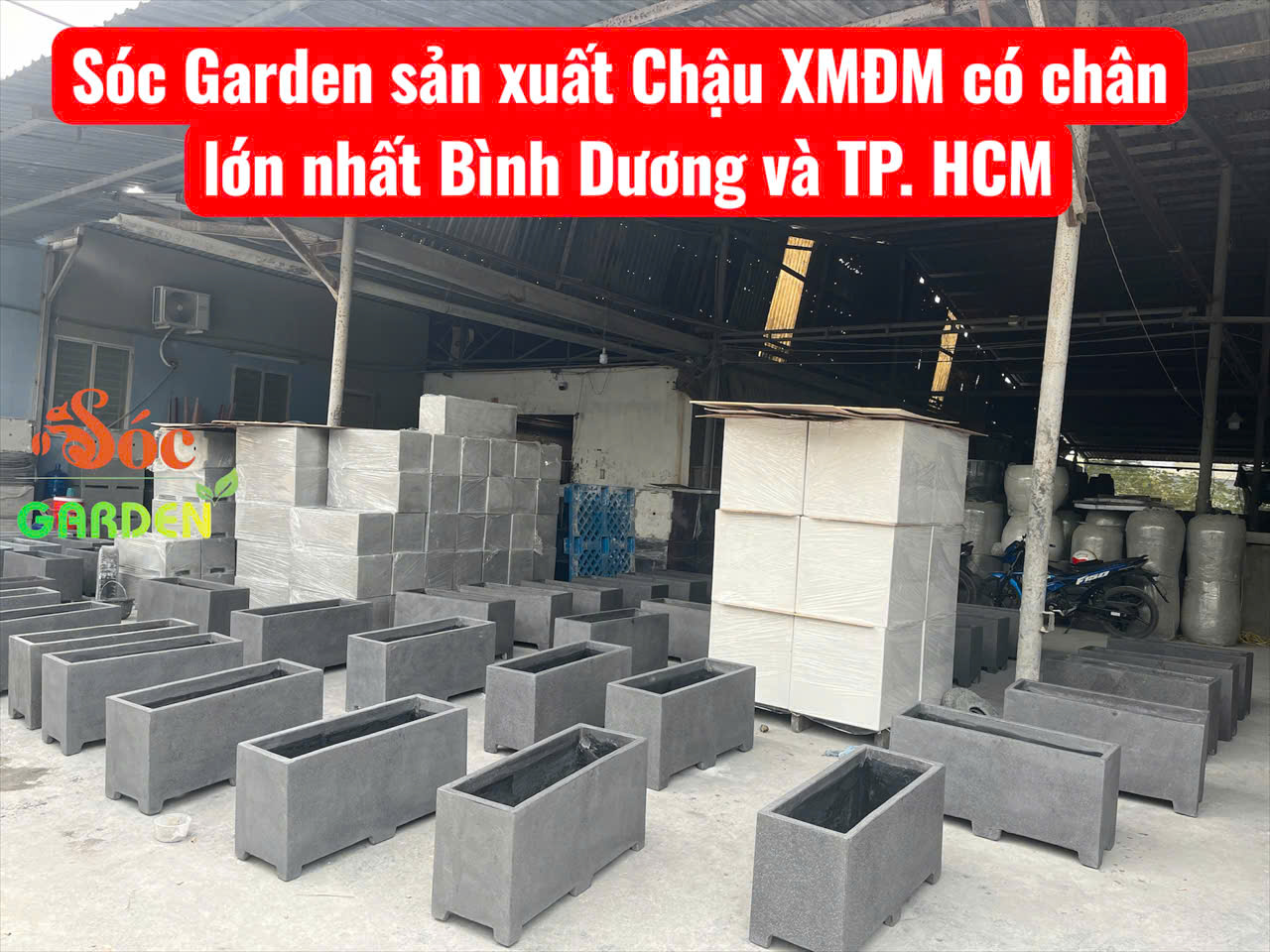 Xưởng chậu đá mài Sóc Garden
