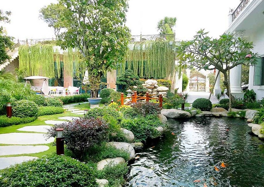 Quy trình thi công cảnh quan sân vườn tại Sóc Garden