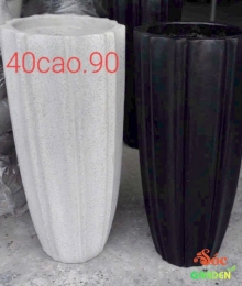 Chậu xi măng đá mài múi khế 40x90 cm