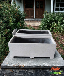 Chậu Xi Măng Đá Mài Chữ Nhật Có Chân 40x40x100 cm 