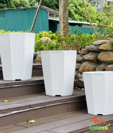 Chậu nhựa gân bát giác 33x43x27,5 cm
