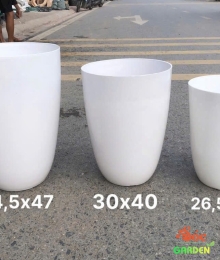 Chậu nhựa bom trắng 30x40 cm