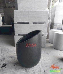 Chậu xi măng đá mài vát miệng 37x54 cm