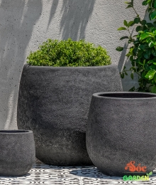 Chậu Xi Măng Đá Mài Giọt Nước Lùn 52x42