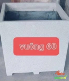 Chậu Xi Măng Đá Mài Vuông Có Chân 60cmx60cm –  lý tưởng để trồng cây lớn, trang trí sân vườn