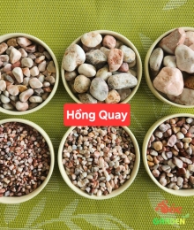 Sỏi cuội màu hồng quay nhiều kích thước