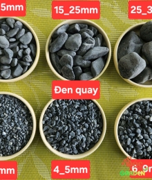Sỏi cuội đen quay trải nền nhiều kích thước
