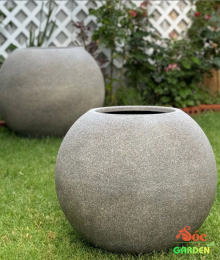 Chậu xi măng đá mài trái banh 45x40 cm