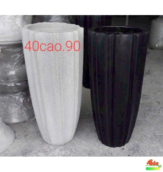 Chậu xi măng đá mài múi khế 40x90 cm