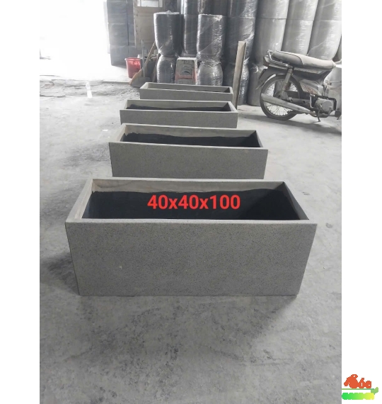 Chậu Xi Măng Đá Mài Chữ Nhật Có Chân 40x40x100cm giá sỉ tận Xưởng TP Hồ Chí Minh