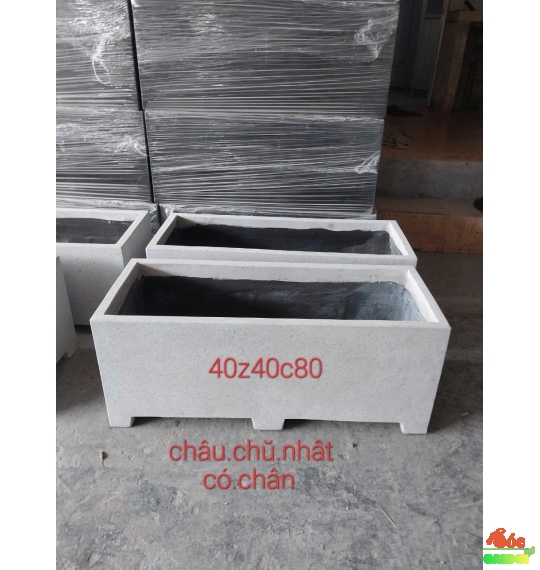 Chậu Xi Măng Đá Mài Chữ Nhật Có Chân 40x40x100cm giá sỉ tận Xưởng TP Hồ Chí Minh
