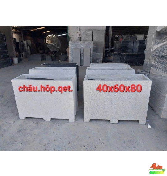 Chậu Xi Măng Đá Mài Chữ Nhật Có Chân 40x40x100cm giá sỉ tận Xưởng TP Hồ Chí Minh