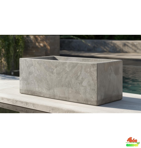 Chậu Xi Măng Đá Mài Chữ Nhật 80x40x40 Cm  