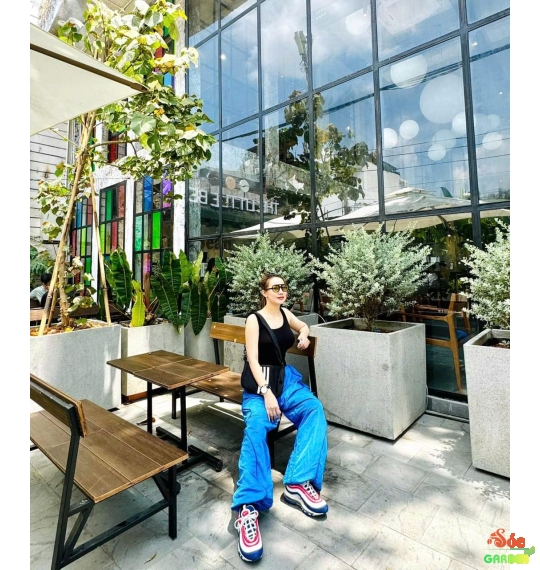 Chậu Xi Măng Đá Mài Vuông 30cmx30cm