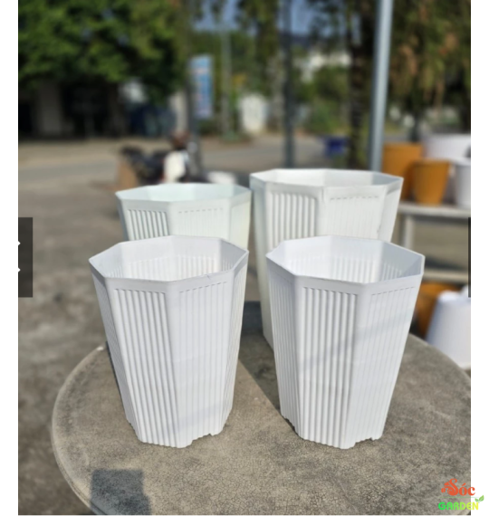 Chậu nhựa gân bát giác 33x43x27,5 cm