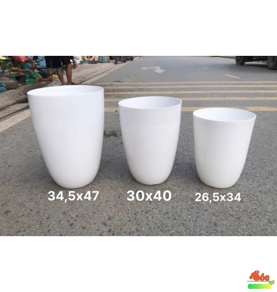Chậu nhựa bom trắng 30x40 cm