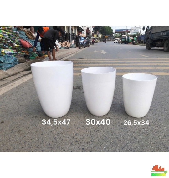 Chậu nhựa bom trắng 30x40 cm