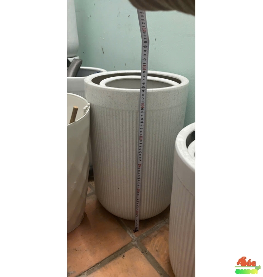 Chậu ống sứ trắng cao bộ 2 