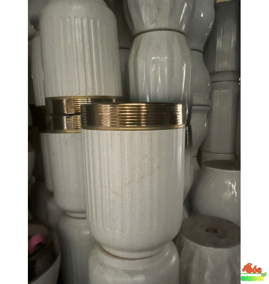Chậu sứ ống trắng cao bộ 3 cái