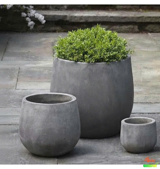 Chậu Xi Măng Đá Mài Giọt Nước Lùn 35x30 