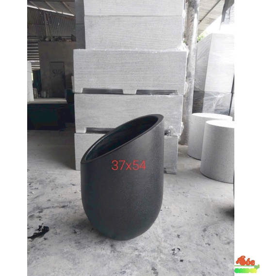 Chậu xi măng đá mài vát miệng 37x54 cm