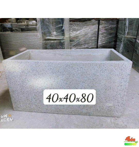 Chậu Xi Măng Đá Mài Chữ Nhật 100x40x40 Cm 