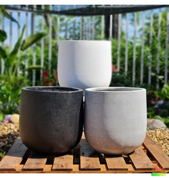 Chậu Xi Măng Đá Mài Giọt Nước Lùn 35x30 